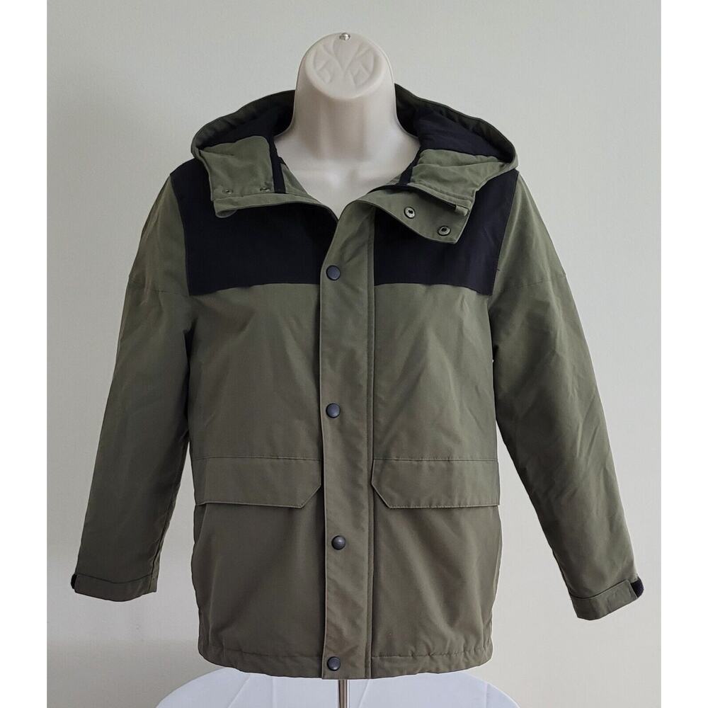 ZARA Woman's Olive Green & Black Outwear Winter/Fall Parka Jacket -- Sz 10/140cm
